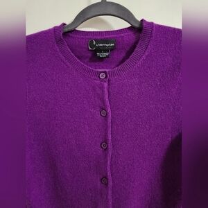 C by Bloomingdale's 100% Cashmere cardigan Purple Women's Size S